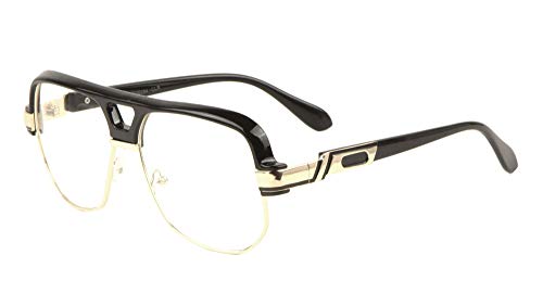Flat Top Rounded Square Frame Art Deco Clear Sunglasses