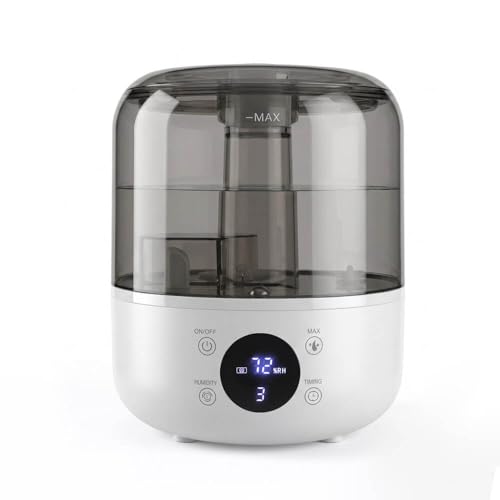 Image of 3L Top Fill Cool Mist Ultrasonic Humidifier | 30H Long Runtime, 32dB Ultra Quiet Baby Nursery Humidifier, Precise Humidity Sensor, Easy to Clean