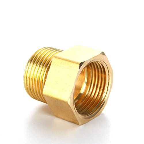 Conector de latón roscado macho a hembra de 1/2 pulgada para tuberías 8