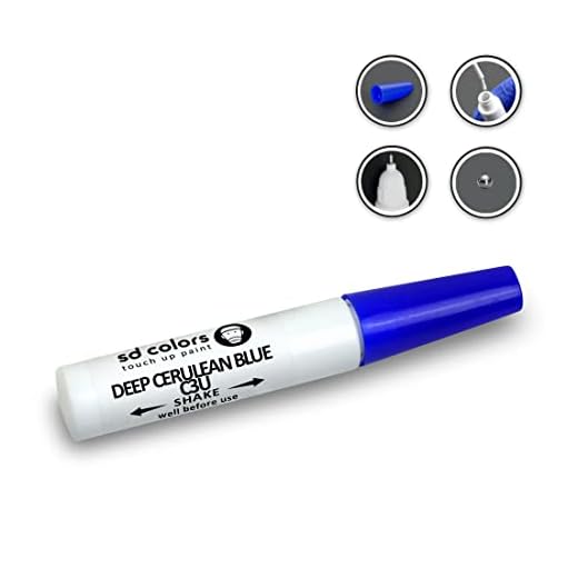 SD COLORS Kit de reparación de bolígrafo de pintura de retoque azul cerúleo profundo C3U de 12 ml, cepillo de raspón, código de color C3U, azul cerúleo profundo (solo pintar)