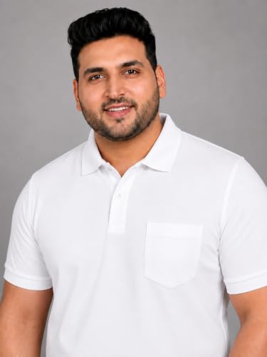 Image of INKKR Plus Size Solid Men's Polo Neck T-Shirt