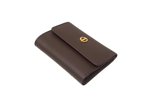 Jafferjee & Co. Genuine Small Leather Wallet for Women – Elegantly Designed Trifold Small Leather Wallet Women With Inner Zipper Pocket - Oxford Brown3