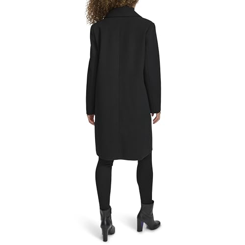 Kenneth Cole Women's Notch Collar Fly Front Single Breasted Topcoat4