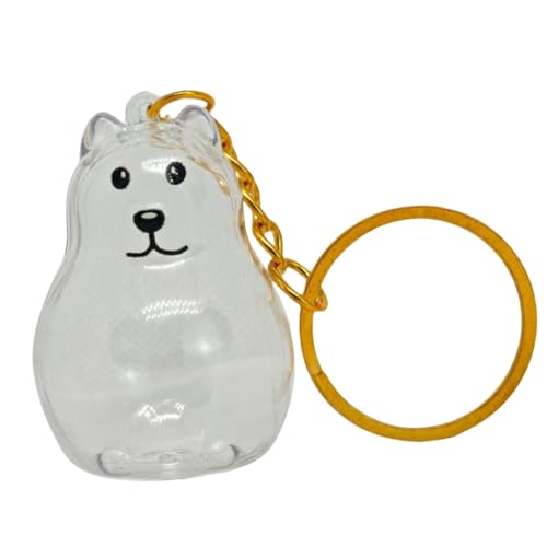 小さなペットロスメモリアルキーホルダー クリアファーコレクターチャーム 記念品 犬の毛収納ボックス ペットを亡くした動物愛好家向け