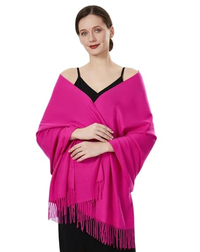 QBSM Womens Large Soft Wedding Evening Pashmina Shawls Wrap Scarfs