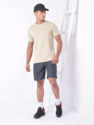 Image of Wildcraft Men's Solid Regular Fit Shorts| Mid Waist with Adjustable Drawcord