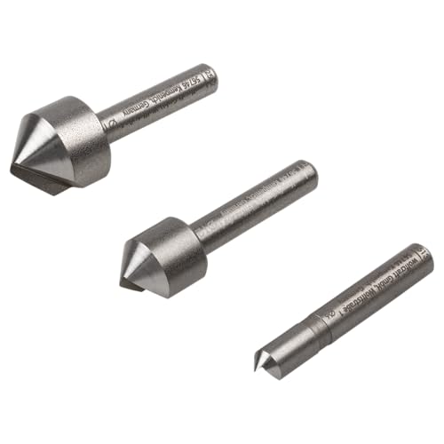 wolfcraft juego de avellanadores WS de 3 piezas, vástago redondo I 2504000
