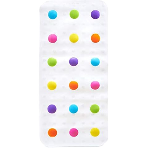 Munchkin Dandy Dots Colourful Children’s Non Slip Bath Mat/ Baby Bath Tub Mat/ Bathroom Mat with suction cups, Multi Colour, 77.5 x 36.2 cm Cover