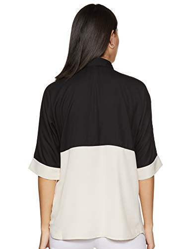 Image of Amazon Brand - Symbol Women's Loose Fit Shirt (SYM /SS20 /TP015 Black2 L)