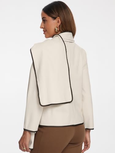 Allegra K Elegant Pea Coat for Women's Scarf Jacket with Pockets Button Down Casual Fall Winter Coats3