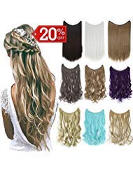 FIRSTLIKE Invisible Secret Wire Miracle Hair Extensions Fish Line Headband Hairpiece Wavy Curly Synthetic Hairpiece