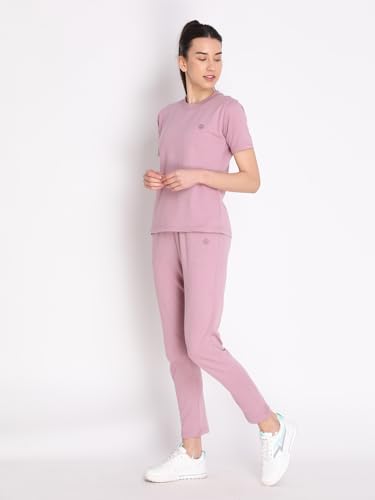 Image of CHKOKKO Casual Co ord Set for Women Stylish Summer Wear Cord Half Sleeves Round Neck Track Suit Coords Travelling Outfit Western Ladies Co ords Pastel Pink XL