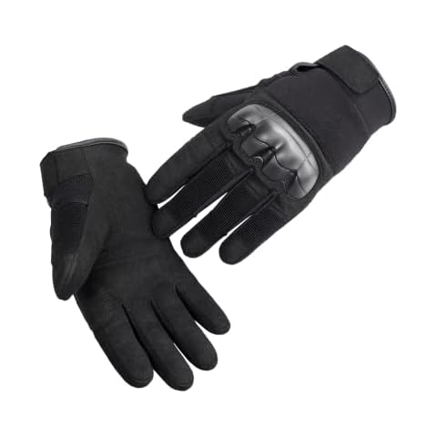 Black - Comfortable Soft Motor Bike Gloves With Hard Knuckle Protection Motorcycle Gloves Motor Riding Easy Wrist Fastening Full Finger 4 Way Stretch Gloves for Men & Women (Black, XX Large) Cover