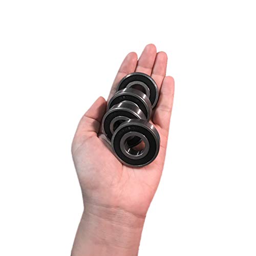 Image of 6203 2RS Ball Bearings [4 Pack] Bearing Steel and Double Rubber Sealed Miniature Deep Groove Ball Bearings for Electric Motor (17mm x 40mm x 12mm)