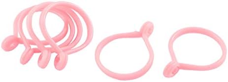 New Lon0167 6X Universal Featured Shower Curtain Rod reliable efficacy Hanger Ring Clasp Drape Accessories Plastic Pink(id:54d 4f 07 2f2) image 3