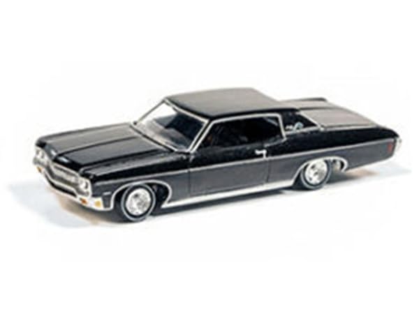 1970 Chevy Impala Sport Coupe Black Custom Lowriders Limited Edition to 4800 Pieces Worldwide 1/64 Diecast Model Car by Auto World CP7667