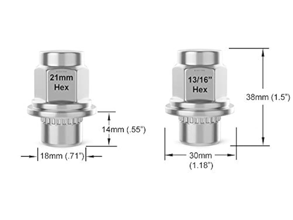mag.1 M12x1.25 Wheel Lug Nuts with Mag Seat, 1.46x1.16 Inch Bulge