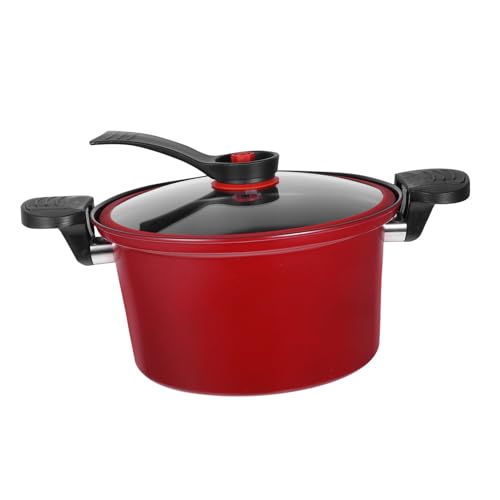 Ipetboom Olla de Cocción Presión Antiadherente Multifunción para Sopa y Guisos Hogar con Tapa de Roja Ipetboom Olla de Cocción Presión Antiadherente Multifunción para Sopa y Guisos Hogar con Tapa de Roja
