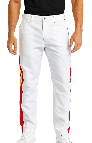 Mens Yellow Faux Leather Biker Jacket - British Rock Singer Wembley Concert Belted Motorcycle Costume