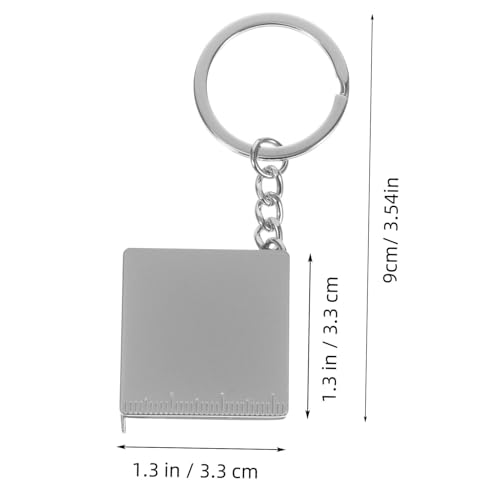 Cinta métrica mini retráctil con llavero 1 m metal portátil miniatura 2