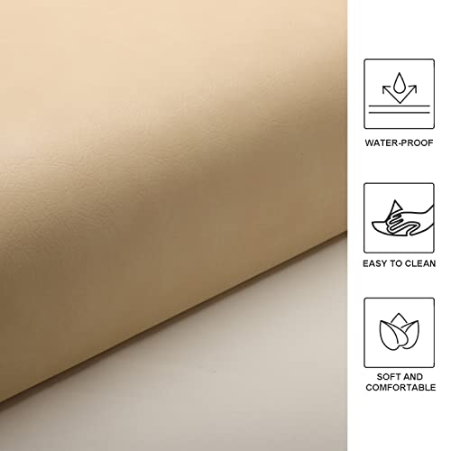 Roykaw Golf Cart Rear Flip Seat Cushions Compatible with EZGO, Club Car, Yamaha, Include Backrest and Seat Bottom - Buff