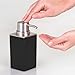 mDesign Rectangle Plastic Refillable Liquid Soap Dispenser Pump Bottle for Bathroom Vanity, Countertop, Sink - Hold Hand Soap/Sanitizer, Essential Oil, Lumiere Collection, 2 Pack, Black/Brushed Chrome
