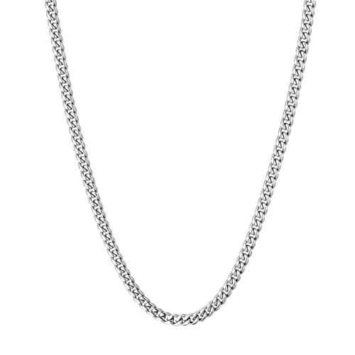 Chaîne de trottoir en argent d'acier robuste et durable pour homme chic