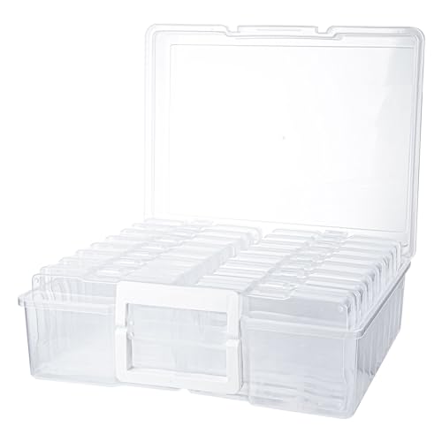 Sunmaio 29514CLEAR 4X6In Photo Storage Box, Photo Cases And Craft Keeper With Handle 16 Inner Cases,Greeting Cards Organizer Kit thumb #3