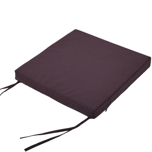 JORTUIO 1/2/4 Piezas Cojin para Sillas Cuadrado 40x40/45x45 /50x50cm, Cojines Acolchado para Silla De Exterior Terraza,Impermeable Cojín De Asiento Suave para Jardin Patio(Café Oscuro,45x45x5cm 1pc)