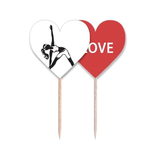 Pic cupcake de qualité supérieure avec silhouette Yoga Girl en coeur