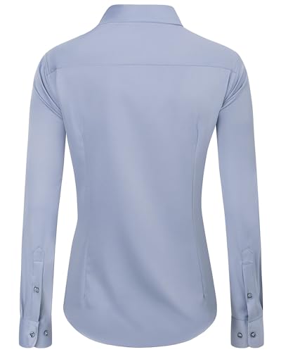 Image of J.VER Womens Dress Shirts Long Sleeve Button Down Shirt Wrinkle-Free Business Casual Blouse Office Work Tops