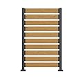 MUPATER 5ft H×3.3ft W No Dig Wooden Privacy Screen, 2 Way to Use, Ideal Outdoor Privacy Wall Suit for Hard Ground and Soil, Privacy Screen for Hide Trash Cans, Air Conditioner Fence, Natural (1 Panel)