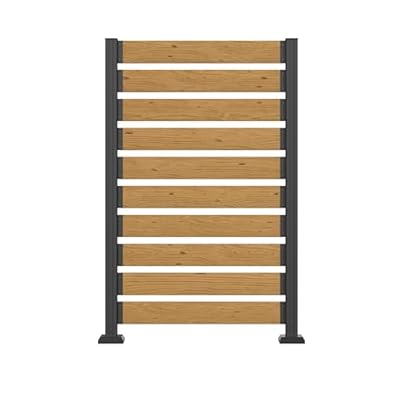 MUPATER 5ft H×3.3ft W No Dig Wooden Privacy Screen, 2 Way to Use, Ideal Outdoor Privacy Wall Suit for Hard Ground and Soil, Privacy Screen for Hide Trash Cans, Air Conditioner Fence, Natural (1 Panel)