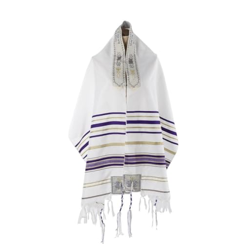 Tallit de prière traditionnel : étoffe noble avec Tzitzit pour un mariage en Israël