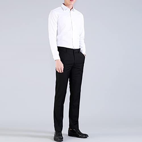 Maiyifu-GJ Mens Slim Fit Stretch Dress Pant Solid Color Skinny Comfort Suit Pant Business Wrinkle Resistant Casual Trousers2