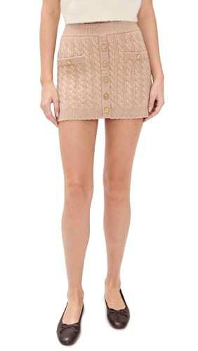 LOVESHACKFANCY Women's Berritt Skirt, Camel...