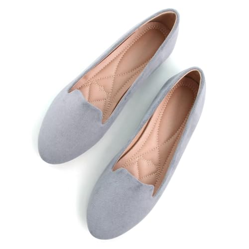 Image of Dear Time Women's Casual Loafers Flats Comfortable Round Toe Dress Shoes Slip On Ballet Flats for Women Work Office Shoes