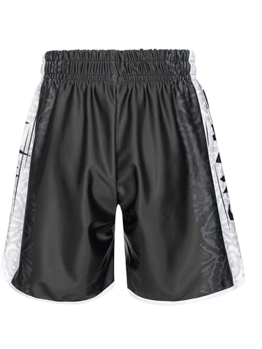TiaoBug Kids Boys Muay Thai Shorts Boxing Kickboxing MMA Training Trunk Satin Fight BJJ Grappling Shorts Bottom4