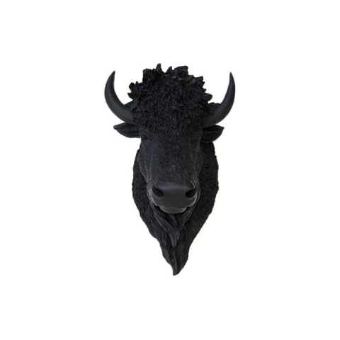 Near and Deer Faux Taxidermy Bison Head Wall Mount, Black, BIH17 Cover
