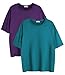 Ekouaer 2 Pack Womens Pajama Tops Short Sleeve Oversized T Shirts Summer Spring Tops 2025 Basic Casual Tee Top Blue Green/Purple XL