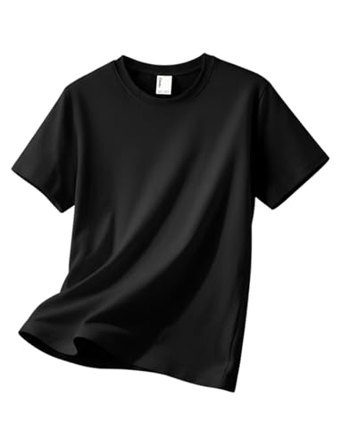 PATPAT Girls Black Shirt Size 15-16 Years Black Cotton Shirts for Girls Summer Blouse Basic Tees