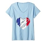 Photo Gallery donna france heart french flag french pride maglietta con collo a v Photo Gallery donna france heart french flag french pride maglietta con collo a v