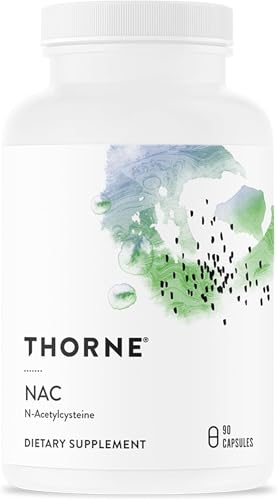 THORNE NAC - N-Acetylcysteine - 500mg - Supports Respiratory Health & Immune Function - Promotes Liver & Kidney Detox - Gluten Dairy & Soy-Free - 90 Capsules - 90 Servings