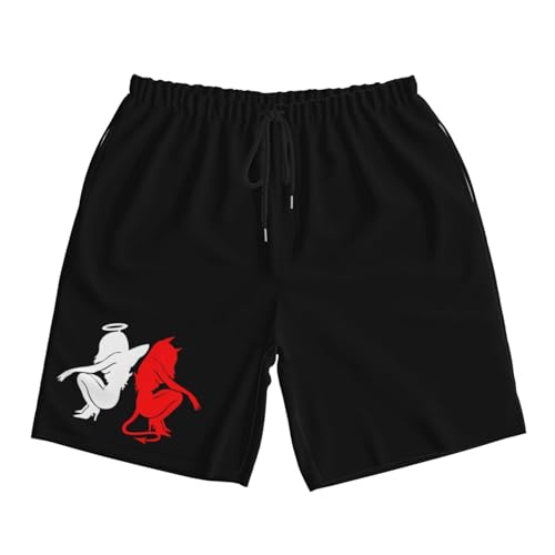 Devil Gemini Angel Demon Men's Quick-Dry Board Shorts 7