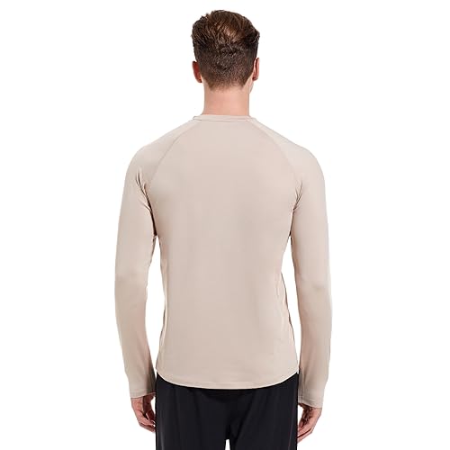 Men's Fleece Lined Thermal Shirts Midweight Crew/Mock Neck Base Layer Long Sleeve Top Cold Weather Workout2