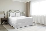 Cotton Metrics Linen 800TC Hotel Quality 100% Egyptian Cotton Bed Skirt 12' Drop Length King Size White Solid