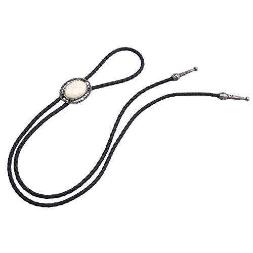 Image of Jeilwiy Bolo Tie for Men Western Cowboy Tie Necklace Gold Bolo Tie Leather Necktie Halloween Tie Accessories for Women