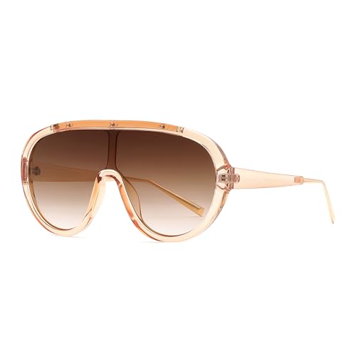 FEISEDY Sunglasses Women Oversized One Piece Frame UV400 Sun Glasses Trendy Retro Shades B2580