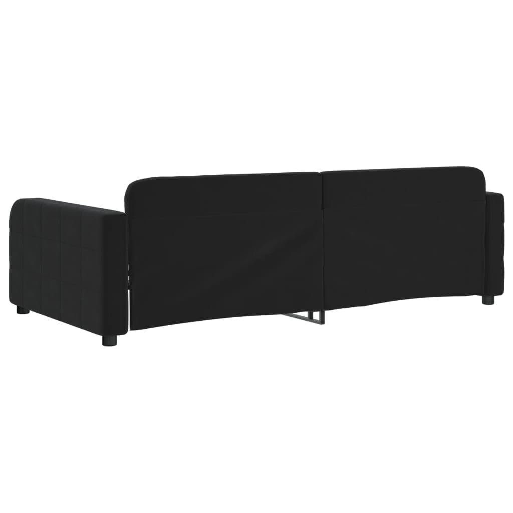 Velluto Trasformabile 2 in 1 Divano Letto Singolo Nero