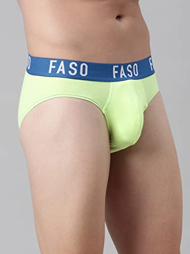 Image of F A S O Men's Cotton Rich Brief | Soft & Breathable Innerwear | Cushioned Waistband | Comfort Fit | Everyday Wear